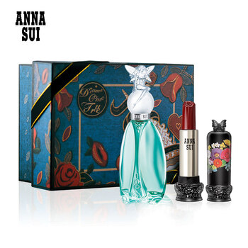 安娜苏香水礼盒 安娜苏 Anna Sui 许愿精灵淡香水口红礼盒套装 许愿精灵香水30ml 繁花f400 安娜玫瑰色 行情报价价格评测 京东