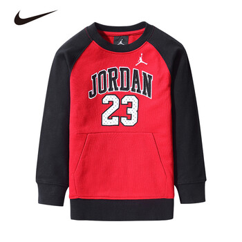 乔丹jordan 男中大儿童圆领套头卫衣新款春秋装潮运动休闲打底衫83311