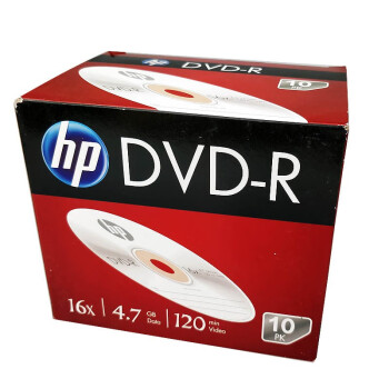 惠普（HP） 惠普HP 16速 dvd 空白光盘 4.7GB容量 刻录光盘 单片盒装 dvd碟片 DVD-R 单片盒装 10张