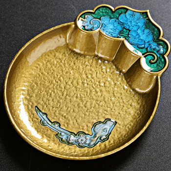 功夫茶具茶杯垫中式创意合金垫隔热茶托杯托茶垫大号茶具茶道配件