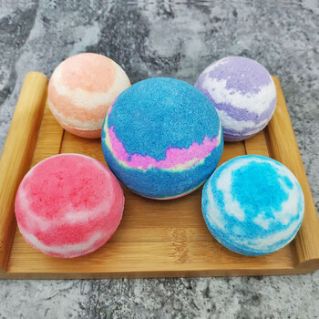 言标 抖音泡澡球洗澡泡泡浴彩色浴芭精油星空气泡弹儿童沐浴球 200克