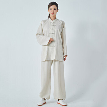 陈家沟同款太极服亚麻2022春夏新款飘逸吸汗中老年晨练练功服太极拳