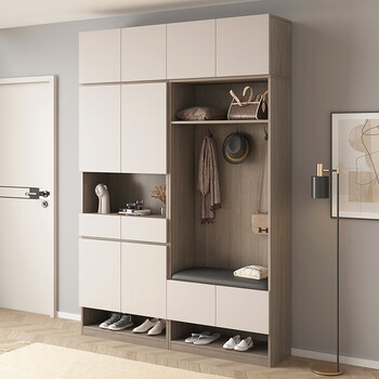 鞋柜简约现代衣架玄关柜入户柜鞋柜大容量家用门口入户鞋柜 ab组合柜