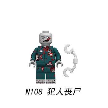 乐高吃鸡积木人仔生化危机防化服抵抗僵尸丧尸拼装益智玩具兼容 犯人