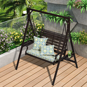 hyqm户外秋千摇椅单人秋千摇椅铁艺花园吊椅户外别墅荡秋千庭院室外