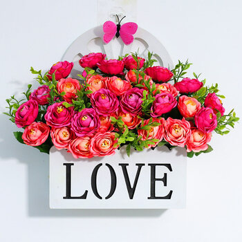 仿真花墙壁挂花客厅摆件花束仿真花假花墙面挂墙室内客厅卧室装饰品挂