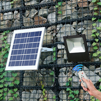 八霖户外太阳能灯家用庭院灯防水led照明灯农村小院室外壁灯黑金刚60w