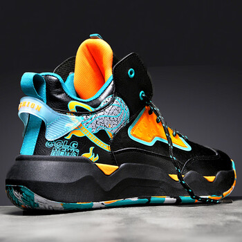 鞋男孩10青少年1216岁初中生小学生毒液大童皮面实战球鞋潮黑月36码