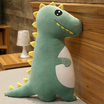 筱婵可爱恐龙公仔毛绒玩具抱枕靠垫大号午睡长条枕陪你睡女孩觉床绿色