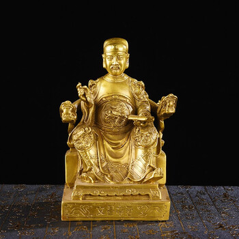 忠狮纯铜文昌帝摆件文曲星文昌帝君铜像佛像考试旺学习风水摆设家居