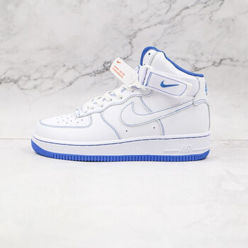 纯原级 空军一号女白蓝色缝线af1男子休闲高帮运动板鞋cv1753-10 cv