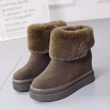 京东精选【11·11特惠】雪地靴女加绒中筒靴磨砂内增高松糕底厚底棉鞋
