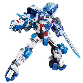 积木维思高乐猎铠拼装玩具儿童动手小颗粒拼插 机甲茨纳米机器人