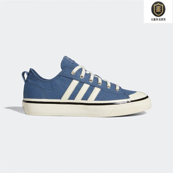 adidas官方阿迪达斯三叶草nizza男女经典帆布鞋gx8 海军蓝/米白 35.