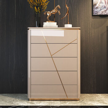实木五斗柜现代简约装饰柜烤漆美式卧室收纳储物柜客厅斗柜高档轻奢