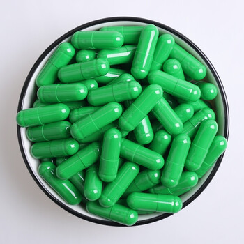 胶囊壳外壳大号口服灌药粉0号淀粉空壳胶囊皮糯米胶襄0定制1000粒绿色