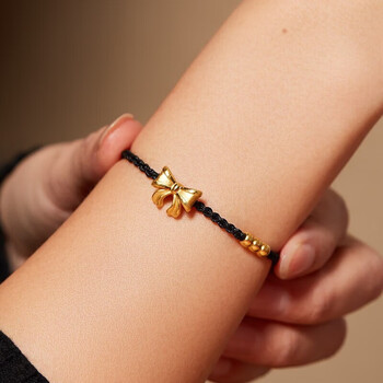 奢曼蒂新款蝴蝶结手链女在逃公主手绳转运珠手工编织手红色