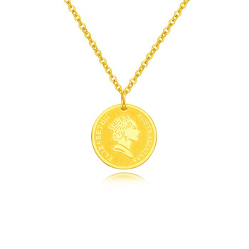 吊坠999足金3d硬金欧式皇室贵族颈链锁骨链足金项链女 【黄金女王牌】