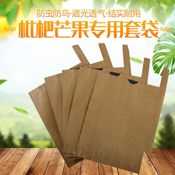 枇杷芒果专用纸袋水果保护套袋防鸟防虫单双层水果套袋枇杷果袋 刀把