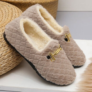 然娴毛毛鞋女秋冬居家豆豆鞋女鞋2022新款冬天毛毛鞋女冬家居棉鞋秋冬