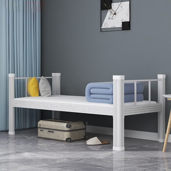 良赐单人床钢制床学生公寓床加厚单层床免螺丝铁架床 单人不含床垫0.