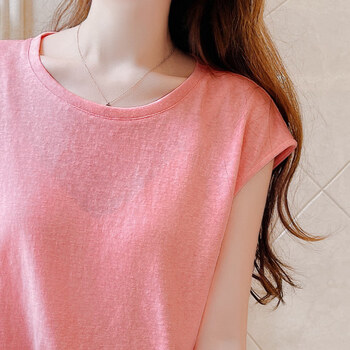 甜美女士短袖小心机亲肤女内搭薄款短袖t恤女夏季新款黄色宽松粉色大