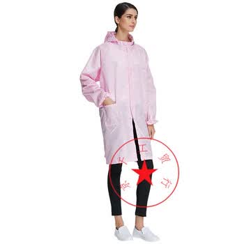 静电服大褂工作服无尘女长款带帽薄款白色静电透气防化服工作服大褂