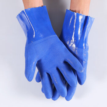 工业防水耐油耐酸碱橡胶手套全浸塑杀鱼橡胶止滑加厚全胶皮防水防滑