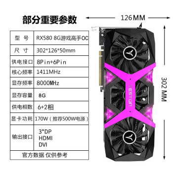 ӯͨyestonRX580 8G D5 ϷOC ̨ʽAMDԼϷԿ