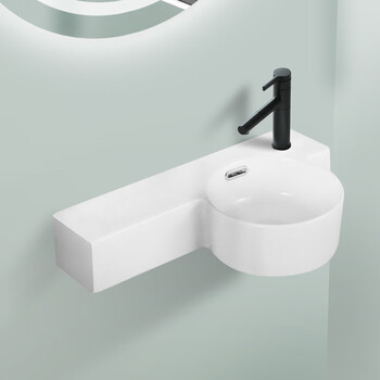 卫生间洗脸盆阳台拐角洗手盆迷你转角三角盆小号一体洗手池面盆角盆 1