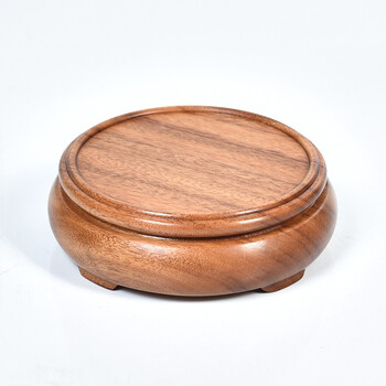 琴书侣非洲酸枝木雕素圆形底座红木佛像工艺品花瓶花盆底座实木非酸素