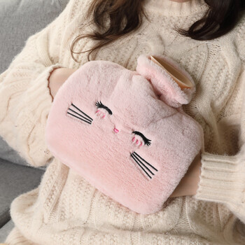 朴珀妮热水袋注水可插手老式暖水袋女可爱毛绒暖手宝灌水宿舍装水大小