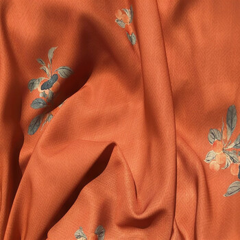 dzq马面裙布料灼月亭樱桃仿竹节麻纱汉服面料旗袍立领大袖马面裙童奶