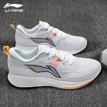李宁男鞋跑步鞋2022春季新款赤兔4代网面竞速运动鞋男标准白黑色429