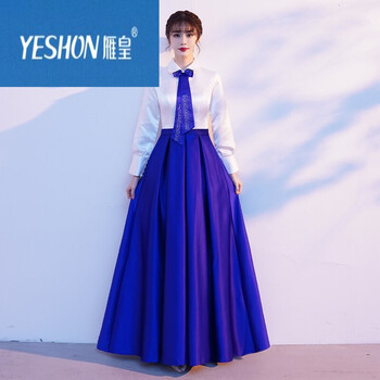 高中学生钢琴艺考礼服大合唱团演出服女大朗诵比赛演讲表演服装主持人