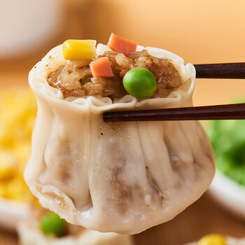 大丰斋手工速冻烧卖糯米烧麦鲜肉烧卖营养早餐 时蔬火腿烧麦500g*3袋