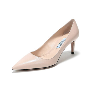 prada普拉达 女士杏色皮革尖头高跟鞋 1i834i 3a9s