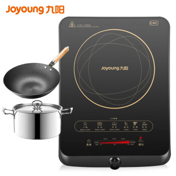 
                                        
                                                                                九阳（Joyoung）电磁炉 电池炉 火锅炉 电磁灶 智能定时 黑晶面板 2100W大火灶C21-L86 赠欧式汤锅+精铁炒锅                