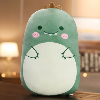 可拆洗可爱动物毛绒玩具陪睡靠枕送女生闺蜜生日礼物 萌绿恐龙-02系列