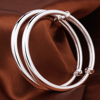 一对婴儿小孩儿童满月出生礼物脚镯 20克--宝宝手镯一对--送质检证书