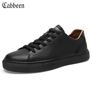 卡宾板鞋男鞋子潮鞋休闲鞋素面黑鞋简约百搭学生鞋子3221205064黑色44