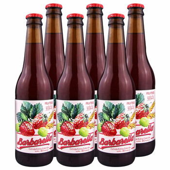巴西原装进口啤酒 巴芭莱拉果味啤酒 巴芭莱拉草莓啤酒355ml*6瓶