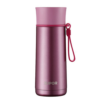 苏泊尔(supor)随行真空保温杯竹韵系列男女士水杯便携带手提绳杯子350