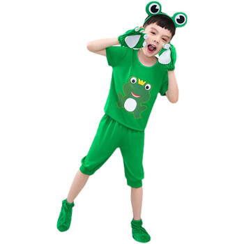 新款儿童动物服小青蛙表演服小跳蛙演出青蛙演出服装小蝌蚪找妈妈