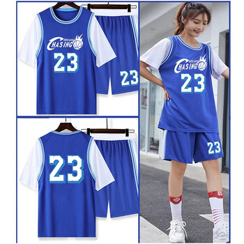 袖夏季潮嘻哈宽松男友风球服莱依莲xdl蓝色白袖圆领图案款3xl175180cm