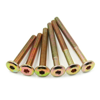 平头螺栓婴儿床连接件机牙螺丝钉螺母紧固件实木床组装件 m6x110mm5支