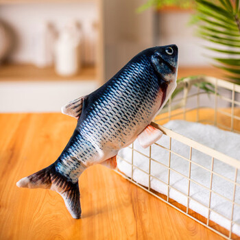 会动的鱼摇摆草鱼玩具仿真会跳的鲤鱼电动儿童会跑宝宝跳动小鱼毛绒网