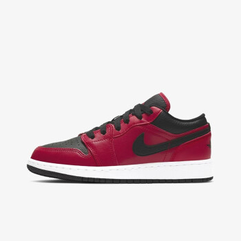 耐克 nike air jordan 1 low aj1女款黑红低帮休闲篮球鞋 553560-605