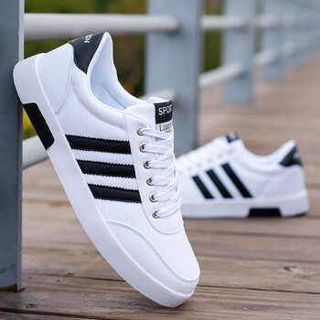 男鞋青少年百搭帆布鞋学生运动板鞋休闲低帮小白鞋白色不加绒帆布款40