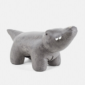 创意鳄鱼换鞋凳穿鞋凳子动物沙发坐墩设计师家居试鞋凳 灰色/鳄鱼